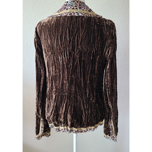 Passion Concept Beaded Lace Women's Top Cardigan SZ Small Brown Festival Boho - Picture 2 of 13
